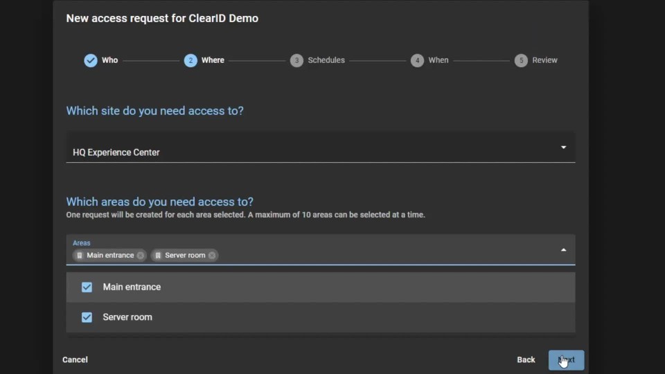 Screen recording of how ClearID can automatically process access request