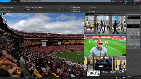 Monitoring activity inside a football stadium with the Omnicast user interface